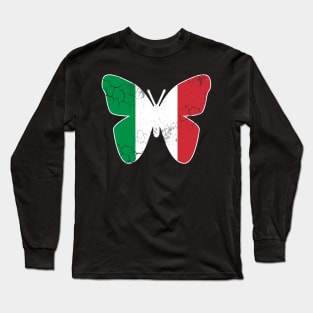 Italian Flag Butterfly Italy Italia Family Heritage Long Sleeve T-Shirt